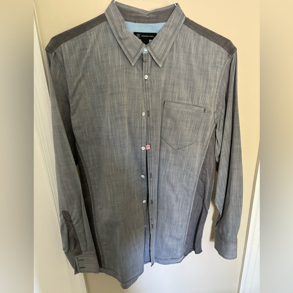 INC gray long sleeve dress shirt